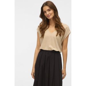 Vmvips Ss AVA V-hals top JRS Ga, silver mink, L