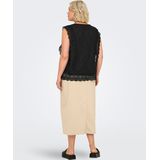 ONLY CARMAKOMA - Top - V-Hals - Korte Mouwen - Broderie Anglaise - Regular Fit