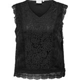 ONLY CARMAKOMA - Top - V-Hals - Korte Mouwen - Broderie Anglaise - Regular Fit