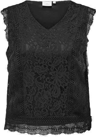 ONLY CARMAKOMA - Top - V-Hals - Korte Mouwen - Broderie Anglaise - Regular Fit