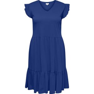 ONLY CARMAKOMA - CARMAY LIFE CAP SL FRILL DRESS - Jurk - Blauw