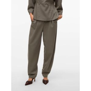 AWARE - High Waist Broek - Groen - Loose Fit - Polyester met Linnen en Elastaan