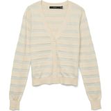 VERO MODA - VMHAPPYSHINE - Gebreid Vest - Crème / Taupe