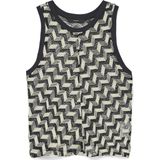 Boven - Ronde Hals - Mouwloos - Kort - 35% Katoen 35% Gerecycled Polyester 30% Gerecycled Katoen