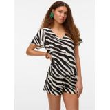 VERO MODA - T-shirt - Ecru - Dames - Regular Fit - Korte Mouwen - V-hals