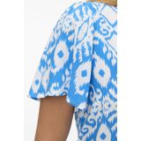 Vero Moda - Blouse - Lichtblauw - V-hals - Korte Mouwen