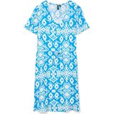 VERO MODA - Gedrukte Jurk - Lichtblauw - V-hals - Korte Mouwen