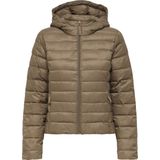 Only - Onltahia Lw Quilted Hood Jkt - Gewatteerde Jas - Cocoa Crème - Dames
