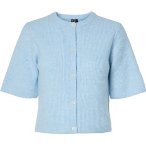 Pcsilly - Gebreid Vest - Zwart - Katoen - Korte Mouwen