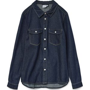 Vero Moda - VMJENNIE - Blouse - Dark Blue Denim - Regular Fit - Lange Mouwen