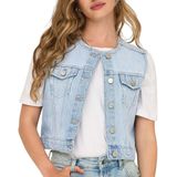Only - Denim Gilet - Light Blue - 100% Katoen
