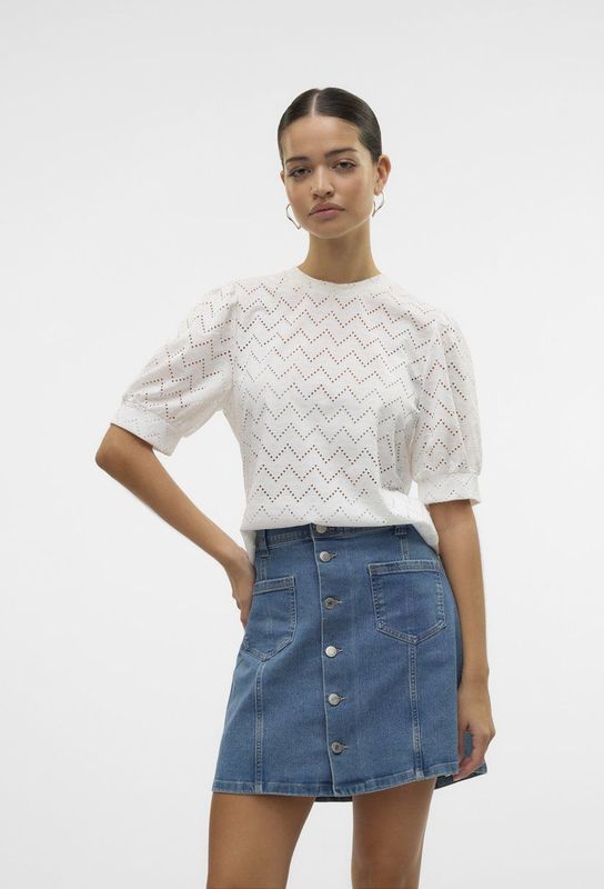 Top - O-hals - Regular Fit - 2/4 Ballonmouwen