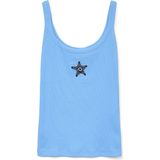 VERO MODA - Top - Blauw - Mouwloos - Ronde Hals - Katoen