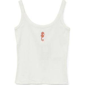 VERO MODA Top - Ecru - Katoen met Elastaan - Mouwloos