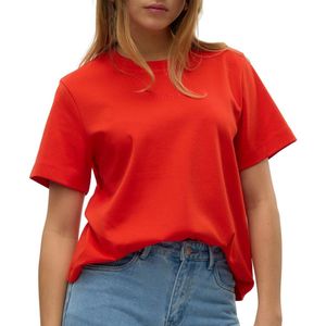 VERO MODA Dames Vmpernille Mette Ss Top Box JRS, fiery red, S