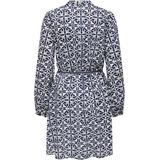 JDY - Midi-jurk - Zwart - V-Hals, Korte Mouwen, Strikceintuur, Regular Fit