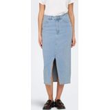 Spijkerrok - Denim - Blauw - Mid Waist - Split Voorzijde