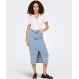 Spijkerrok - Denim - Blauw - Mid Waist - Split Voorzijde