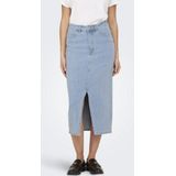 Spijkerrok - Denim - Blauw - Mid Waist - Split Voorzijde