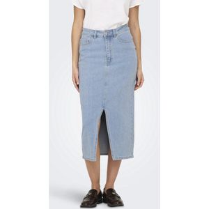 Spijkerrok - Denim - Blauw - Mid Waist - Split Voorzijde