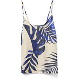 Vero Moda - Grafische Top - Dieppaarse en Blauwe Tint - 69% Viscose en 31% Polyester