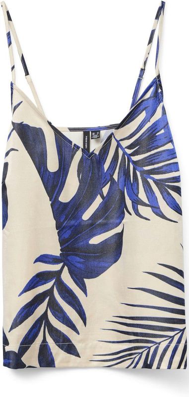 Vero Moda - Grafische Top - Dieppaarse en Blauwe Tint - 69% Viscose en 31% Polyester