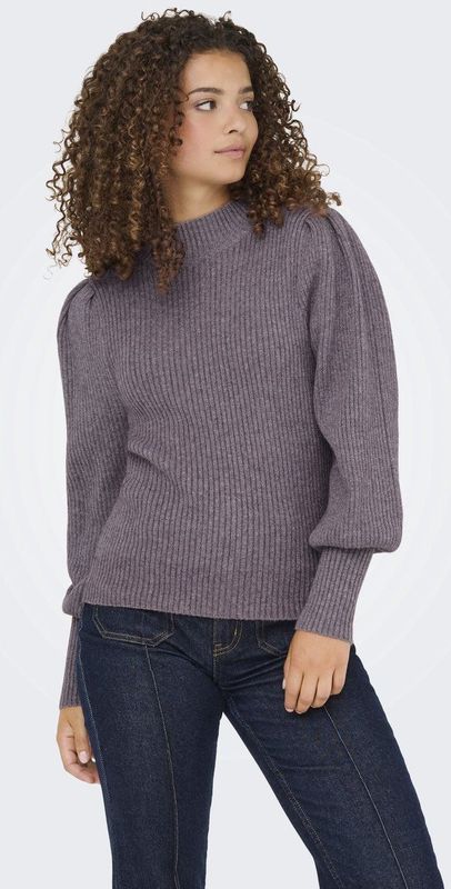 Only - ONLKATIA - Gebreide Trui - Hedge Green - Lange Mouwen - Hoog Gesloten Hals