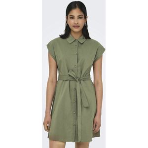 Onllou - Korte Jurk - Regular Fit - Zwart - Overhemdkraag - Lange Mouwen