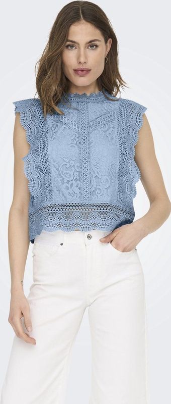 Onlkaro - Top - Korte Mouwen - O-hals - Regular Fit - Kanten Detail