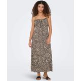 Jurk - Dierenprint - 3/4 Lengte - Mouwloos - Gevoerde Zoom/Rand - Ritssluiting