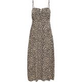Jurk - Dierenprint - 3/4 Lengte - Mouwloos - Gevoerde Zoom/Rand - Ritssluiting