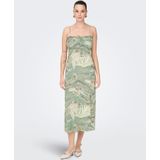 ONLY - Jurk - Ecru - 3/4 Lengte - Mouwloos - Bloemenprint