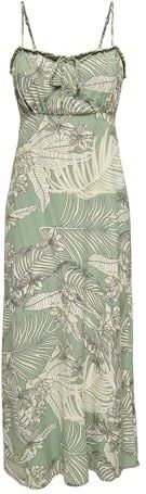 ONLY - Jurk - Ecru - 3/4 Lengte - Mouwloos - Bloemenprint