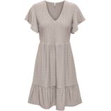 Jurk - V-Hals - Korte Mouwen - Mini-lengte - Regular Fit - Ruches