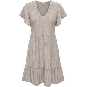 Jurk - V-Hals - Korte Mouwen - Mini-lengte - Regular Fit - Ruches