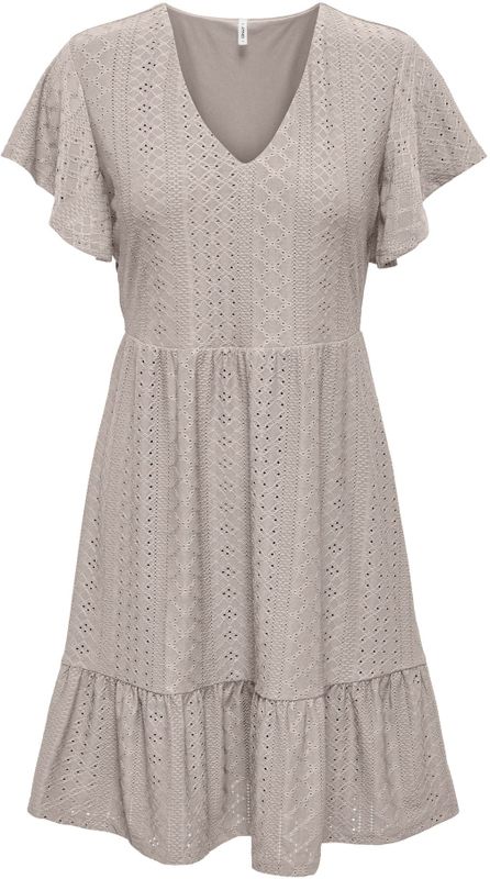 Jurk - V-Hals - Korte Mouwen - Mini-lengte - Regular Fit - Ruches