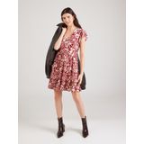 Jurk - V-Hals - Korte Mouwen - Ruches - Regular Fit