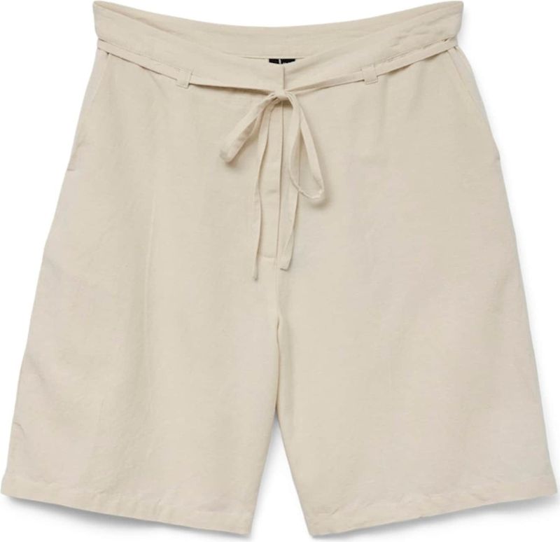 VERO MODA - NETHE - Broek - Beige - Regular Fit - Mid Waist