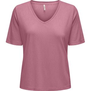 Onlelise - Top - Zwart - V-Hals - Korte Mouwen - Regular Fit