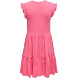 Onlmay - Korte Jurk - Mini-lengte - Zwart - O-hals - Korte Mouwen - Ruches