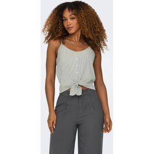 Only - Casual Top - Cloud Dancer/W Lily Pad - Mouwloos - Ronde Hals