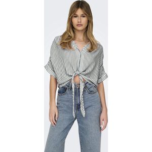 Overhemd - Cropped - Viscose - Korte Mouwen - Geknoopt Detail