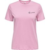 ONLY - Onllucia Life - Top - Begonia Roze - Normale Pasvorm, Korte Mouwen