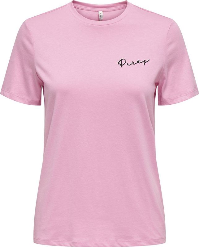 ONLY - Onllucia Life - Top - Begonia Roze - Normale Pasvorm, Korte Mouwen