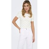 Onlfenja - Life Ss AOP Top - Cloud Dancer - Katoen