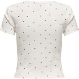 Onlfenja - Life Ss AOP Top - Cloud Dancer - Katoen