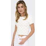 Onlfenja - Life Ss AOP Top - Cloud Dancer - Katoen