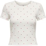 Onlfenja - Life Ss AOP Top - Cloud Dancer - Katoen