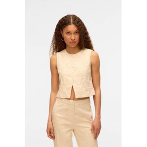 VERO MODA - Gilet - Ecru - Mouwloos - Broderie