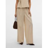 Vmfea - Pantalon - Zwart - Katoen - Wide Leg Fit